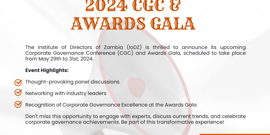 IMPORTANT NOTICE - 2024 CORPORATE GOVERNANCE CONFERENCE AND AWARDS GALA